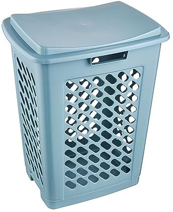 keeeper Wäschebox mit aufklappbarem Deckel, Luftdurchlässig, 60 l, Piet, Nordic Blue