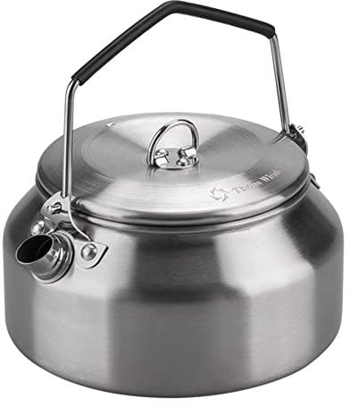 Thous Winds Camping Kettle 1Liter, Camp Tea Coffee Pot Stainless Steel Outdoor Hiking Kettle Pot Lightweight Durable Camping Tea Kettle