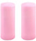 Stumpenkerze Höhe 20 cm Ø 7,5 cm lange Brenndauer Rund-Kerze Säulenkerzen Kerzen-Deko Tafelkerzen Weihnachts-Kerzen Hochzeit Xmas (pink, 2)