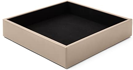 eglooh - Minerva - Taschenleerer Leder Taubengrau - Schreibtisch-Organizer mit modernem Design - Ablagefach für Schlüssel, Münzen, Schmuck - cm 16,5 x 16,5 - Made in Italy