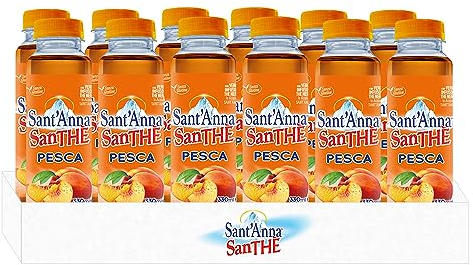 Sant'Anna SanThè | Vero Infuso di Thè in Acqua Sant'Anna | Bottiglia da 0,33L | Confezione da 12 Bottiglie (Pesca)