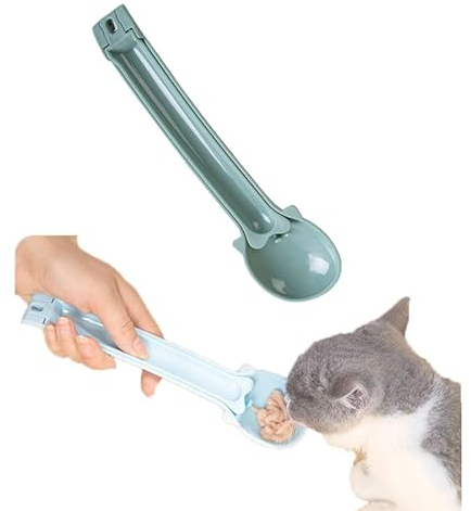 zalati Cuchara de alimentación para gatos, dispensador de golosinas, exprimidor para gatos, herramientas de almacenamiento de alimentos