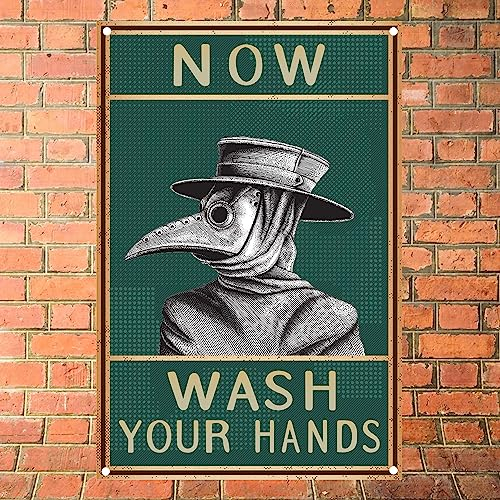 Sugeru Art Metallschild Sprüche Schilder Retro | poster deko büro terrassen vintage flur aesthetic room | schilder mit sprüchen | blechschilder sprüche | Wandschild Bade Wand Dekoration(Pest Arzt)