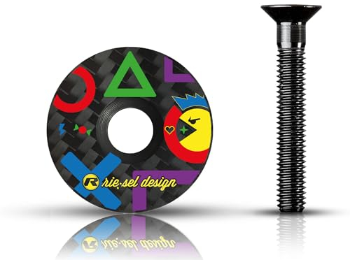 Riesel Design 1x stem:Cap Ahead Kappe aus Carbon inkl. Aluminium Schraube für Rennrad, Cyclocrosser & Mountainbike/Top Cap MTB/Stylische Vorbau- & Steuersatz Kappe für Gabelschäfte mit 1 1/8‘‘
