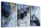 3 Panels Wooden Framed Navy Blue White Gold Marble Canvas Wall Art Painting on Canvas Print Picture for Living Room Hallway Stairs Bedroom Bathroom Wall Decor Ready To Hang 90x40cm(12x16x3pcs)