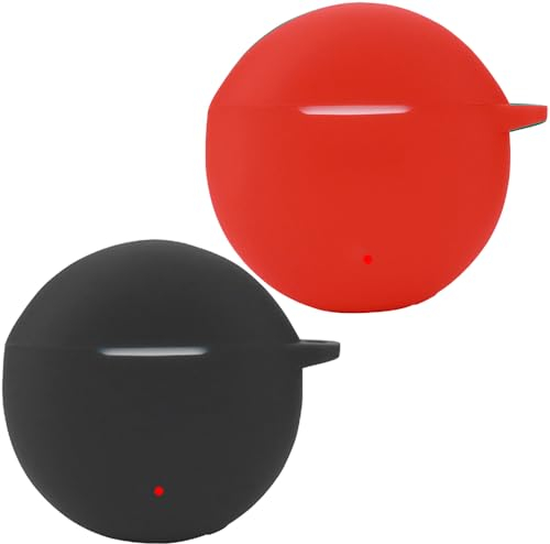 Msiall Case Silicone Compatible avec Honor Earbuds X5, [Prend en Charge la Charge sans Fil] [Étui de Protection Antichoc] [Mousqueton] -Mignon Dessin animé 3D-Black Red