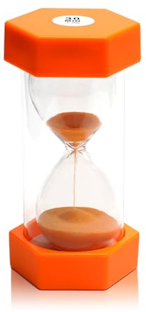 Sablier à minuterie, Sablier Enfant, Minuteur Sabliers, Sablier Sécurité Enfant, Coloré Sablier Sable Horloge Minuteur, Minuterie de Cuisine, décoration de Bureau à Domicile,30 Minutes, Orange