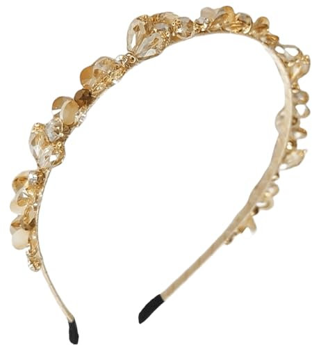 scicent Stirnband Damen Strass Haarreif Braut Stirnbänder Vintage Kristall Haarreifen Mädchen Glitzer Perle Stirnbänder für Partys Hochzeiten und Verabredungen Verwendet - 28909