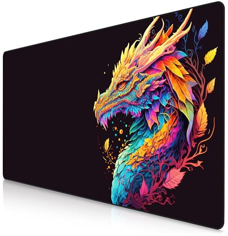 TITANWOLF – Alfombrilla Gaming XXL para ratón 1200x600 – Mouse Pad - Precisión y Velocidad - Parte Inferior de Goma para una sujeción Estable - Antideslizante, Resistente al Agua – Color Dragon
