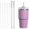 Stanley Cup Straws for 14oz and 20oz, Replacement Clear Straws for 40oz Adventure Quencher Tumbler, Plus Straw Cleaner Brush for Cup Accessories
