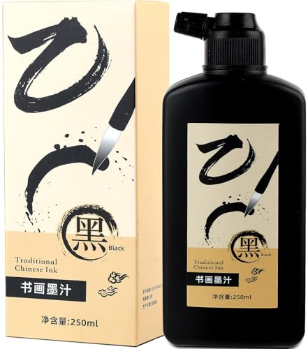 250 ml/8,5 oz kalligrafi och sumi-flytande bläck – mångsidig elegans kinesisk penselbläck för nybörjare praktik traditionella konstverk och japansk pensel svart bläck