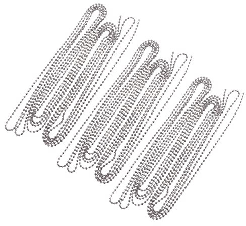 SHINEOFI 3 Set Catena di Perline in Acciaio Inossidabile Catena a Sfere con connettori Catena di Sfere in Acciaio tapparelle avvolgibili Catena di Perline con connettore