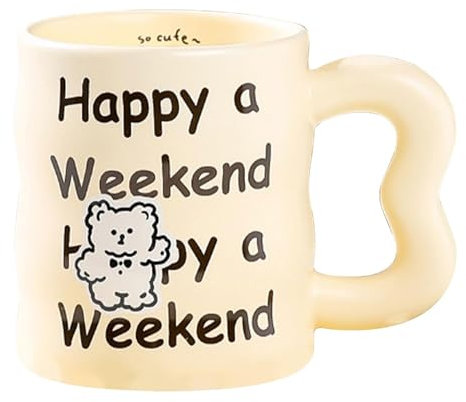 Chaies Tazze da caffè in ceramica, Tazza da tè in ceramica - Tazza in ceramica con stampa di lettere da 350 ml per caffè - Tazza da caffè da viaggio unica e resistente alle alte temperature per casa,