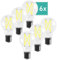 Oktaplex 6er Set E27 Glühbirne LED warmweiß 2700K Glühlampe 806lm 3,8W Leuchtmittel (entspricht 60W) - Effizienzklasse A