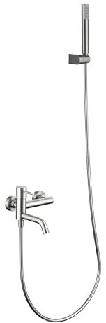 MICE Robinet de salle de bain et de douche, mitigeur monocommande pour baignoire avec bec et robinet de salle de bain, noir mat (Nickel cep)