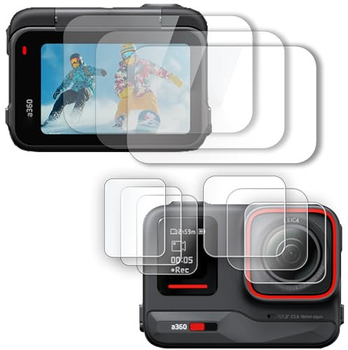 FiTSTILL Pellicola protettiva in vetro temperato per INSTA 360 Ace Pro, resistente alle impronte digitali 0,28 mm, ultra sottile, durezza 9H, antigraffio