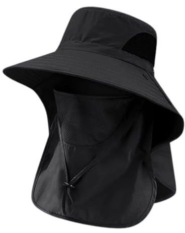 NLAND Sombrero para el Sol Hombre Gorros de Pescador con Protección Transpirable Unisex Sombrero Trekking con Cubierta de Cuello Desmontable