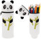 Trousse Scolaire pour Enfant, Grande Capacité Trousse à Crayons en Silicone Souple Rétractable, Trousse Ecole pour Garçon et Fille, Trousse Feutre pour École, Le Bureau (Kawaii Panda)