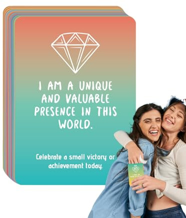 Gratitude Cards - 50X Mindful Affirmation Cards,Mindfulness Emotional Support for Girlfriend Teens Kids Women Teenagers Adults Friends