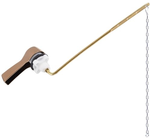 Hibbent Universal Metal Front Mount Toilet Handle Replacement Kit | Toilet Bowl Flush Handle with Solid Brass Toilet Flush Tank Lever, Stainless Steel Flapper Chains for Most Toilet Tanks