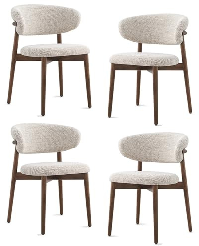 GAORUTO Juego De 2/4/6 Sillas De Comedor Modernas De Madera con Respaldo para Cocina, Sala De Estar, Dormitorio Y Restaurante 4 Pcs