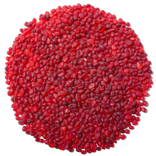 Keedolla Red Sea Glass Pebbles, 900g/2 LB Frosted Glass Stones Decorative Gemstones for Aquarium Rocks, Fish Tank Gravel, Vase Fillers, Seaglass DIY Crafts