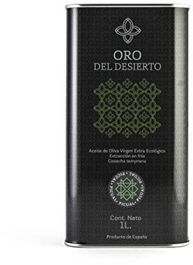 Oro del Desierto - Aceite de Oliva Virgen Extra Ecológico - Variedad Picual - Lata 1L