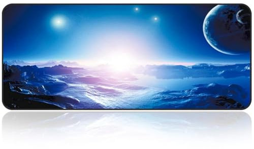 Qisan Large gaming Mouse Pad/Mat Extended Large Size Mousepad for Computer Laptop 31.5x11.8x0.15 Keyboard Pad Desk Pad with Anti-slip Rubber Base Rectangle Mouse Pad Mat-Universe