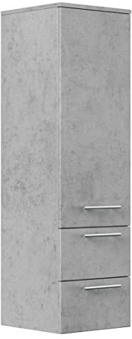 emotion Hochschrank 120 cm in Beton mit Glaseinlagen