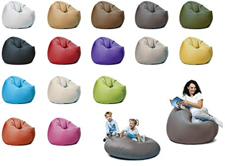 sunnypillow XXL Sitzsack mit Styropor Füllung 125 cm Durchmesser 2-in-1 Funktionen zum Sitzen und Liegen Outdoor & Indoor für Kinder & Erwachsene viele Farben und Größen zur Auswahl Anthrazit