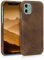 kalibri Case Compatible with Apple iPhone 11 - Case Smooth Genuine Leather Hard Case Anti Slip Cover - Brown