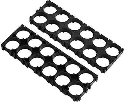Fielect 20Pcs 2x6 Cell Spacer Battery Holder Brackets Plastic 18.4mm Hole Dia for 18650 Lithium Battery DIY Battery Pack