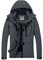 WULFUL Damen Wasserdichte Skijacke Berg Winddicht Wintermantel mit abnehmbarer Kapuze, grau dunkel, XL