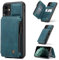 UEEBAI Hülle für iPhone 7 Plus 8 Plus, Retro PU mit Kartenfach Reißverschluss Geldbörse Standfunktion [Zwei Magnetverschluss] StoßFest Weiche TPU Schutzhülle Rückseite Brieftasche Flip Cover - Blau