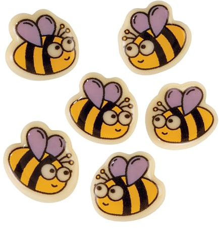 Günthart 180 Stück kleine Bienen aus weißer Schokolade Schokoladenaufleger geeignet für Kuchen und Cupcakes