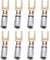 Greluma 8 Stk 24 Karat Gold Y-Stecker U-Gabel Bananenstecker 45-Grad Schraub Spaten Anschluss für Lautsprecher Kabel DIY, Korrosionsbeständig, 4 Schwarz und 4 Rot