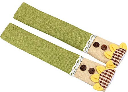 NOPNOG 1 Pair Fridge Door Handles Cover Oven Door Handles Non-Slip Cotton 27×5cm (Grass Green)