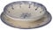 Keyhomestore - Lot de 18 assiettes en porcelaine sur fond blanc et bleu - Assiettes modernes - Idée cadeau parfaite