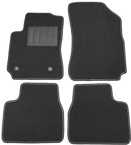 ASC Tappetini Auto Compatibili con Citroën C4 Cactus 2014-2020, Moquette, Battitacco in Gomma, Bottoni per Ancoraggio