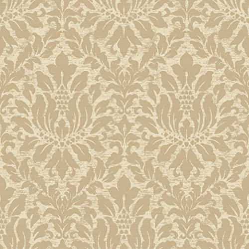 Galerie SD36142 Stripes and Damasks 2 Floral Damask Wallpaper, Cream/Gold, 10m x 52.8cm