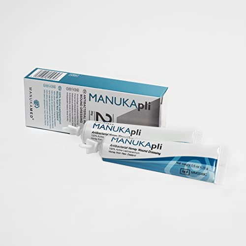 ManukaMed MANUKA, qualità medica, cura delle ferite e della pelle, miele di Manuka bioattivo al 100%, unguento per le ferite e la guarigione, STERILE MGO 560+/2x15 g
