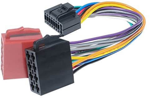 RED WOLF Car Radio 16 Pin ISO Wiring Harness Connector Adaptor Lead Loom For Kenwood/JVC KDC KRC KD Install Aftermarket Stereo Cable Adapter Plug
