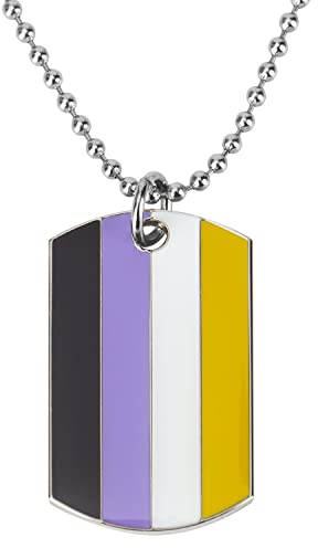 Sinwinkori Nonbinary Pride Hundemarke Anhänger Halskette