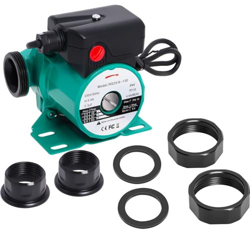 RS25/6-130 Heißes Wasser Umwälzpumpe, RS25/6-1½ Wasserpumpe Heizungspumpe Zirkulationspumpe Effizienzpumpe 46/67/93W von Poweka