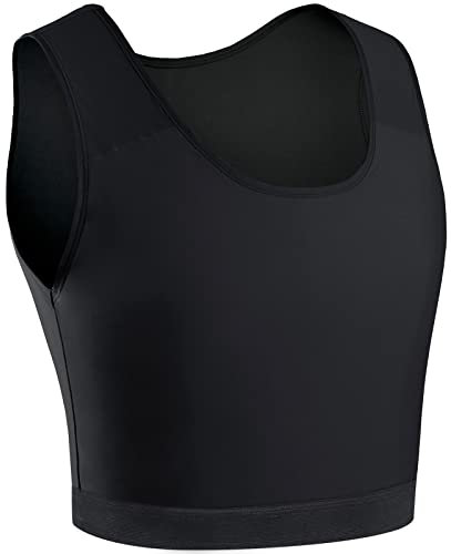 XUJI Brust Binder Transgender FTM Elastische Kompression BH Pullover Tank Top (B, S)