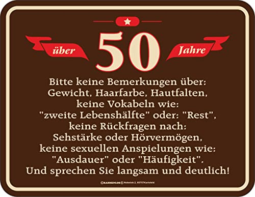 Original RAHMENLOS Deko Blechschild zum 50. Geburtstag