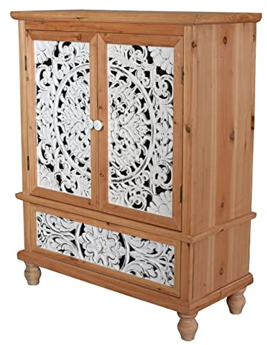 Schrank Boho Holzschrank Halbschrank Mandala Flurschrank 80cm vic601 Palazzo Exklusiv