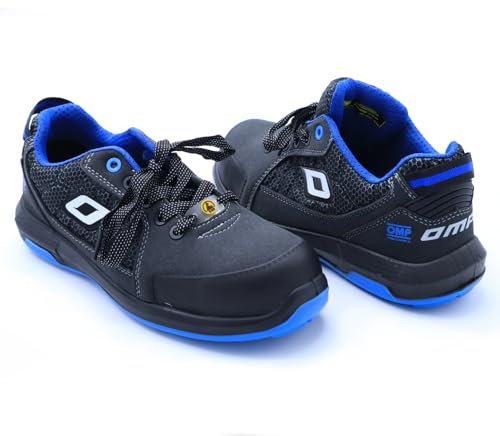 Omp Meccanica Chaussures de Sécurité S1P Pro Sport Taille 46 Gris/Bleu - Chaussures pour Le Travail en Iso 20345 sans Métal