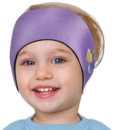 HeySplash Bandeau de Natation, Bandeau Cheveux en Néoprène Imperméable de Haute Élasticité, Serre-tête avec Le Motif de La Sirène Mignonne pour La Natation et Le Surf, S - Sirène Violette
