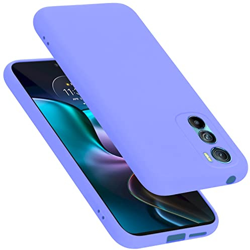 Cadorabo Hülle kompatibel mit Motorola Edge 30 Hülle Silikon Handyhülle für Edge 30 Case aus flüssigem Silikon- Kratzfeste und stoßfeste dünne TPU Schutzhülle - Liquid HELL LILA